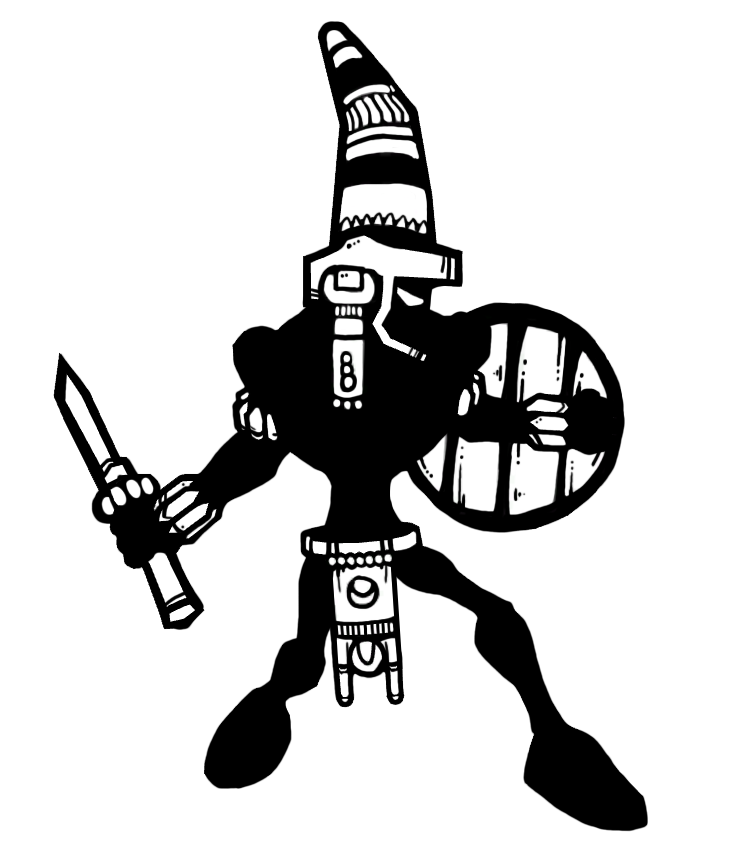 Ancient Warrior Icon - Bold Tribal Design for Gaming & Mythology Themes