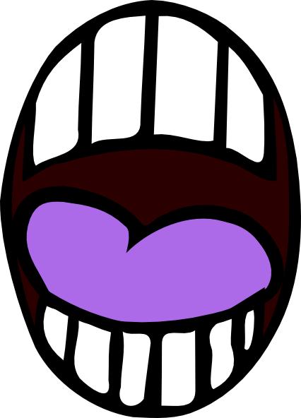 Mouth - Open - Light Purple Tounge clip art - vector clip art 