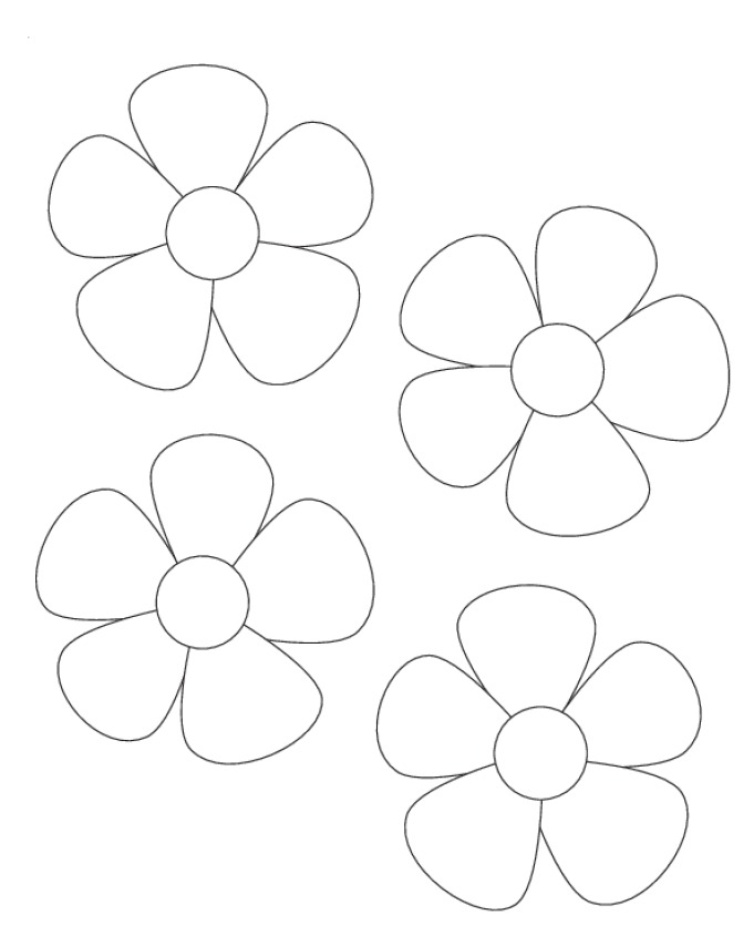 flower outline pattern clipart best - free printable flower templates ...