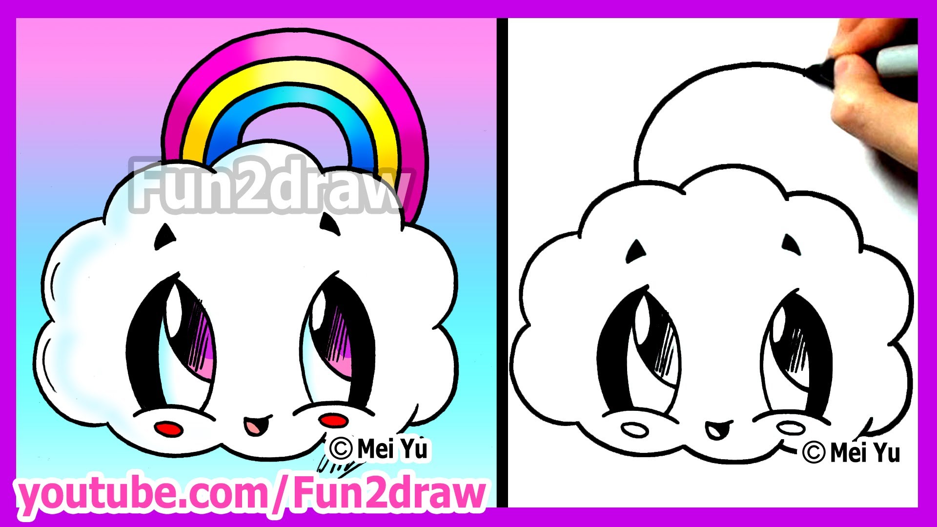 rainbow gradient line drawing cartoon cute mushroom 8818415 Vector Art at  Vecteezy