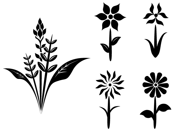 Flowers Silhouettes Vector Free - Clipart library
