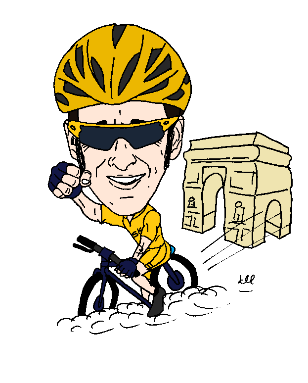 Yellow Jersey Cyclist Cartoon - Tour de France Victory Illustration