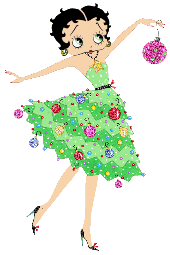 Betty Boop Christmas Tree Dress - Festive Vintage Cartoon Art
