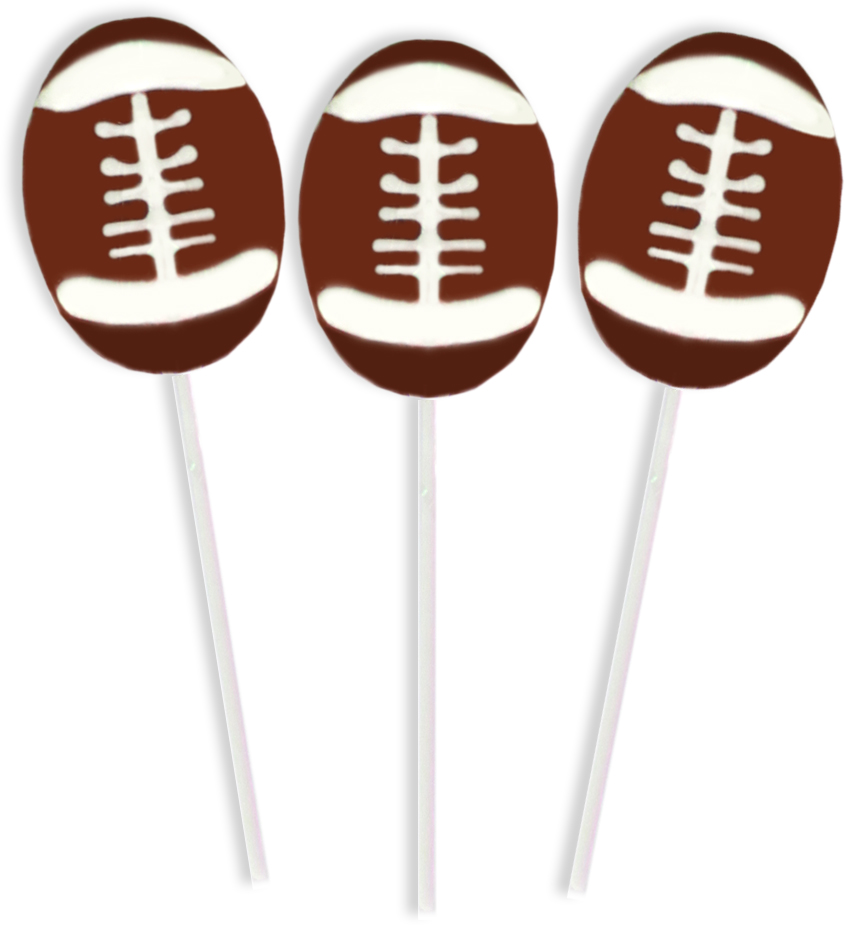 Football-Shaped Chocolate Lollipops for Game Day Celebrations