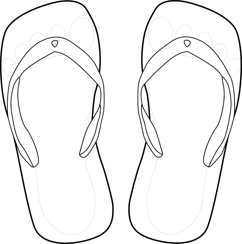 shoe thong outline - Clip Art Library
