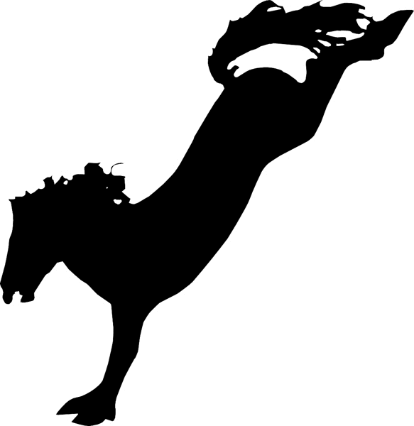 Bucking Horse Silhouette vinyl decal. Customize on line. cowboy_up097