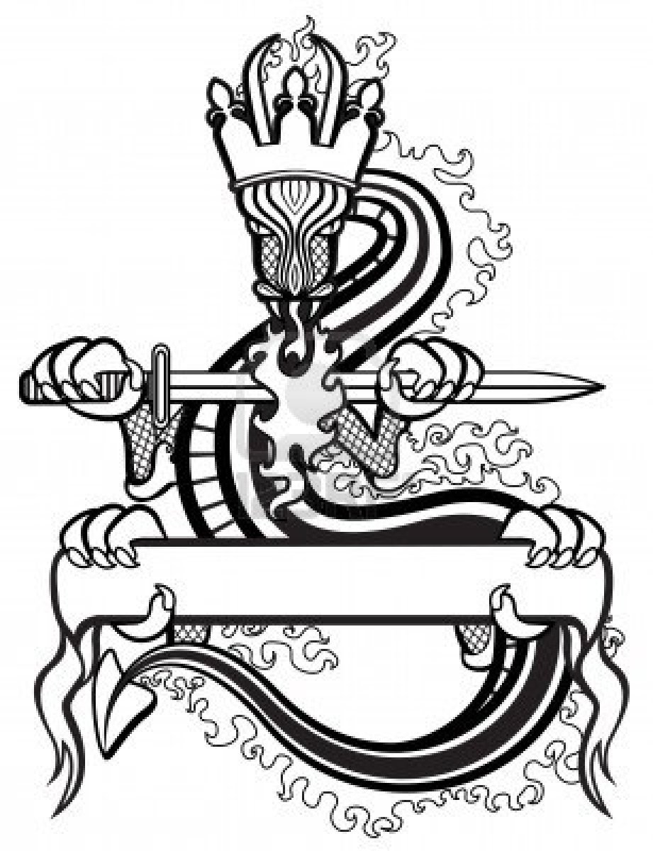 banner with tattoo style shield and sword 12103342 Vector Art at Vecteezy