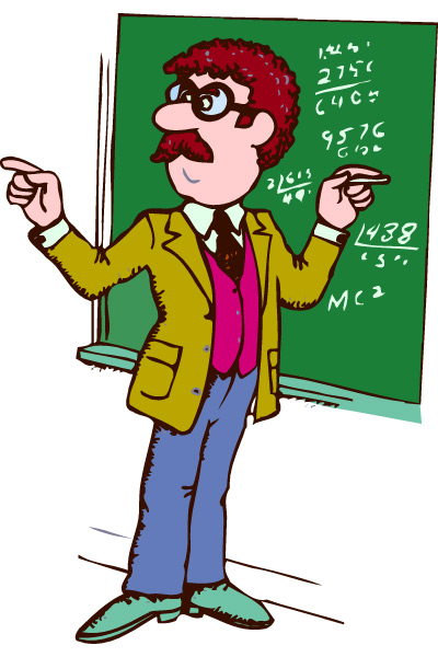 Friendly Math Teacher Illustration for Educational Websites