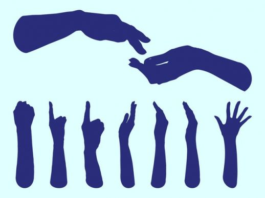 Hands Silhouettes Graphics Vector - AI PDF - Free Graphics download