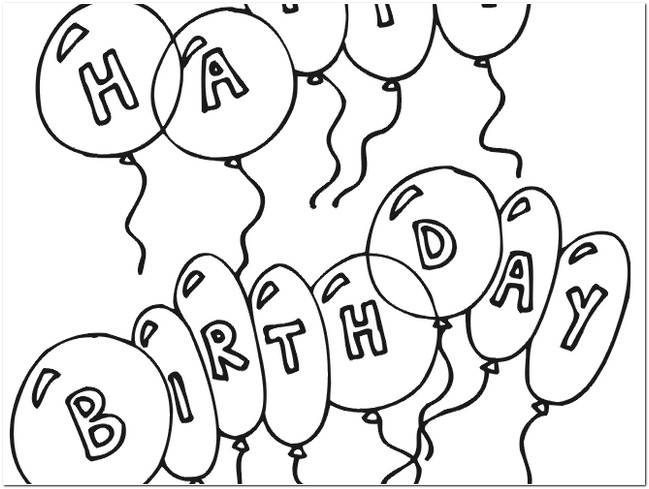 Coloring Pages | Happy Birthday Balloon Coloring Pages Drawing-saigonsouth.com.vn