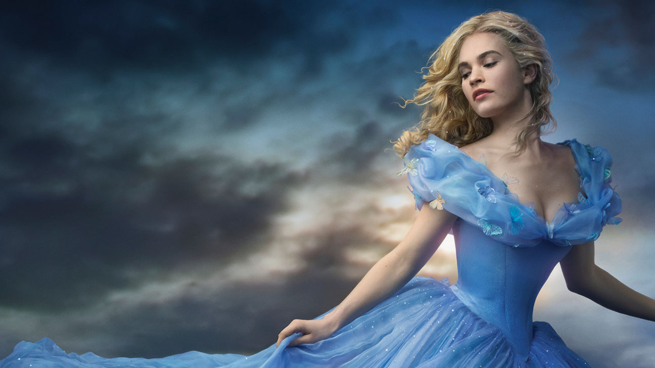 Cinderella in Iconic Blue Ballgown - Disney Live-Action Film Still