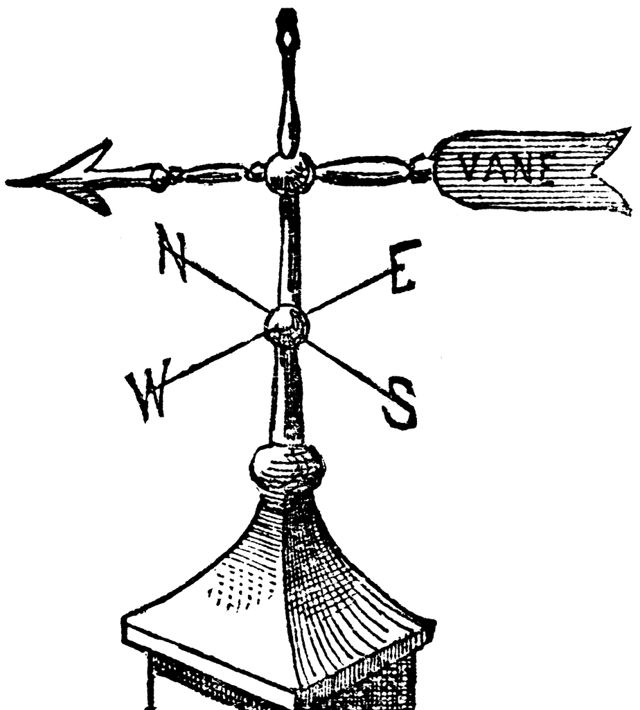 Cockerel Wind Vane. Vector Drawing Stock Vector - Illustration of ancient,  drawing: 61709268