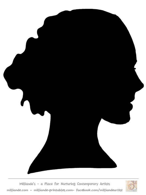 Face Silhouette Woman Stencil,Face Silhouette Collection of 