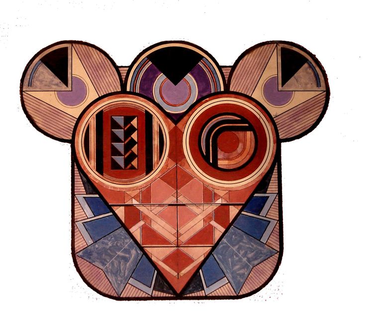 Art Deco Heart Motif - Geometric Abstract Design for Modern Decor