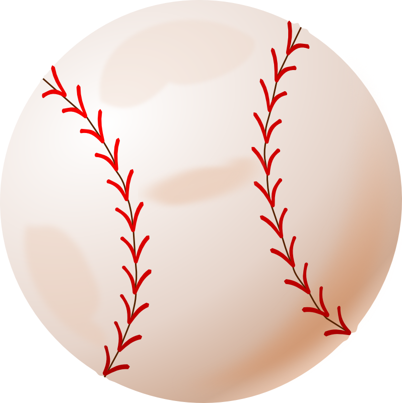 Baseball Illustration - Classic Leather Ball with Red Stitching
