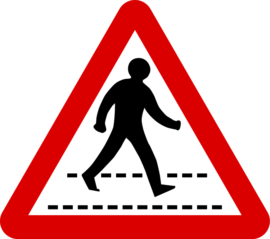 pedestrians on road sign - Clip Art Library