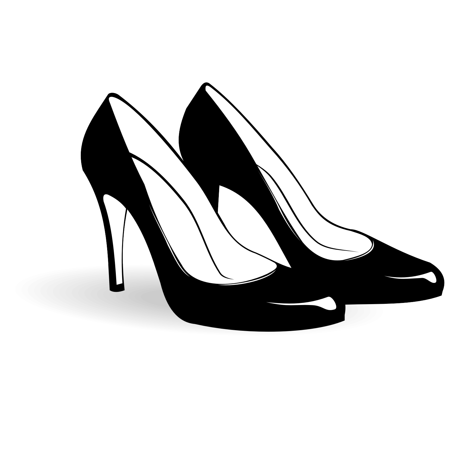 The vectorized hand drawing of white womans shoes on high heels Stock  Vector | Adobe Stock
