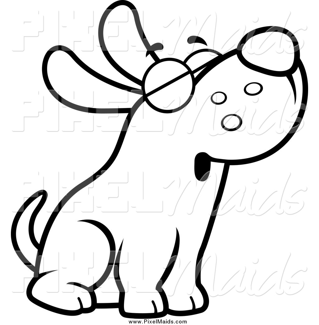 Clipart of a Black and White Dog Howling by Cory Thoman - #95324