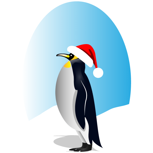 penguin with santa hat clipart svg