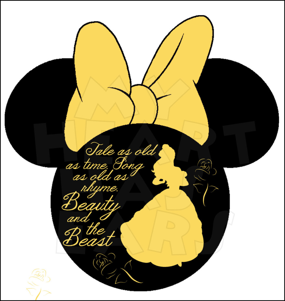 Belle Beauty and the Beast Tale as old as time Minnie head INSTANT 