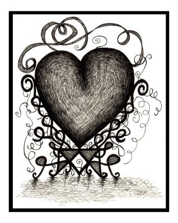 Gothic Heart Drawings