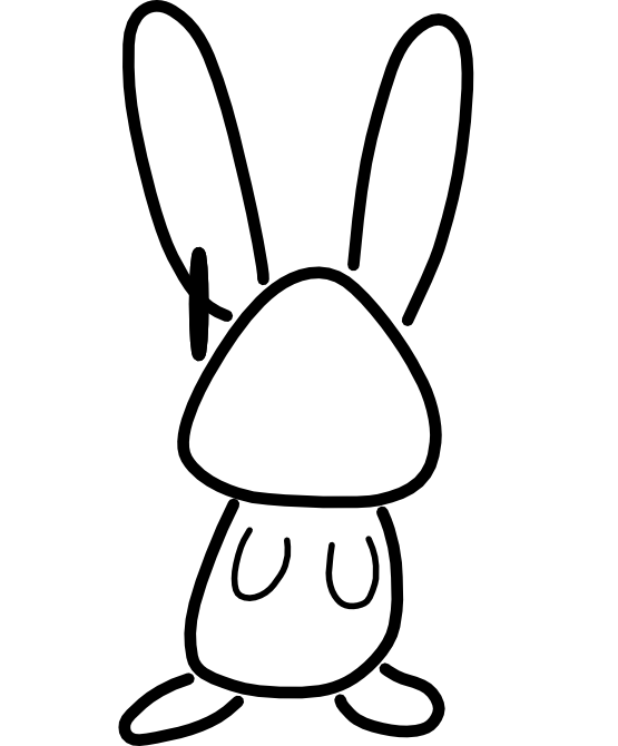 Clip Art: Conejo Bunny Rabbit Animal Black White  - ClipArt 