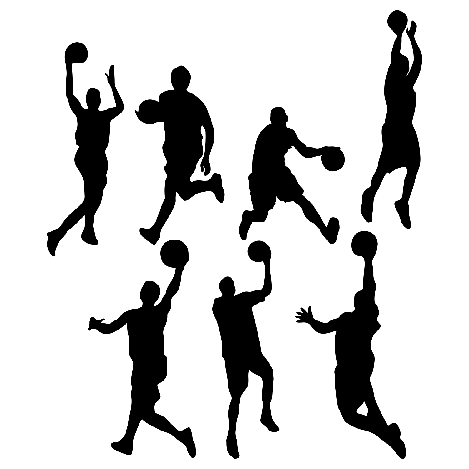 Basketball Silhouette Clip Art 
