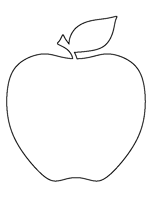 Apple pattern. Use the printable outline for crafts, creating 