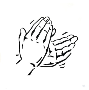 Hand drawn sketch style human hands clapping Vector Image