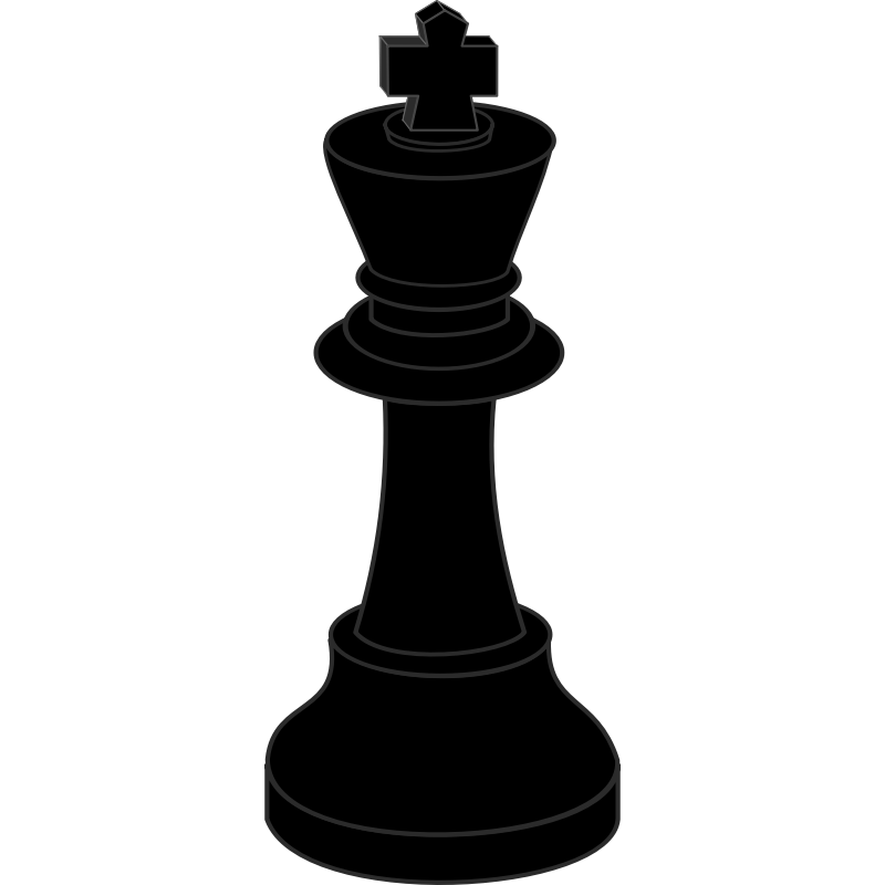 Clipart - Chess piece, black king