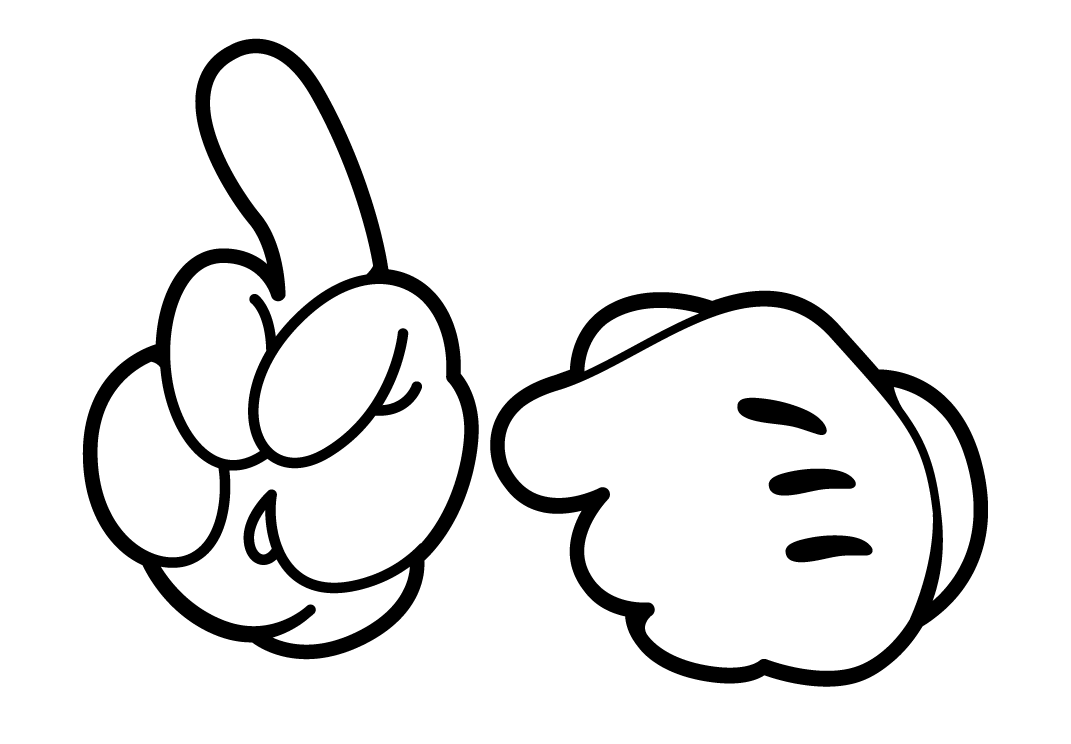 mickey mouse pointing finger clip art