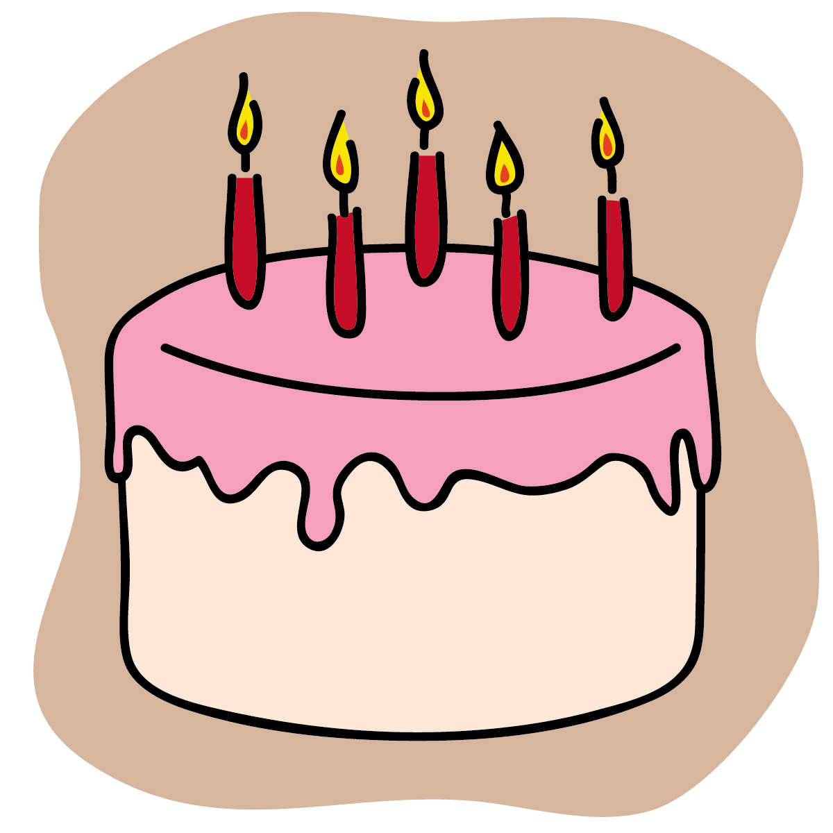 Happy Birthday Cake with Candles - Festive Celebration Illustration