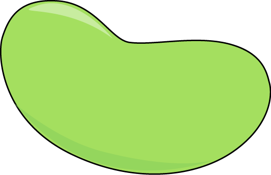 Green Jelly Bean with a Black Outline Clip Art - Green Jelly Bean 