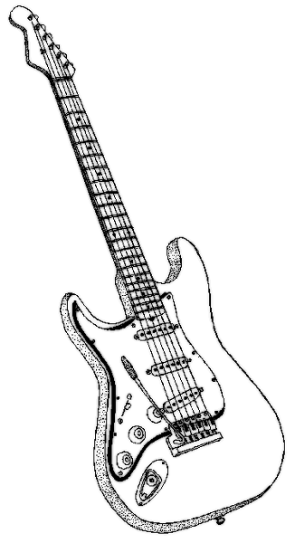 Electric Guitar Pencil Drawing