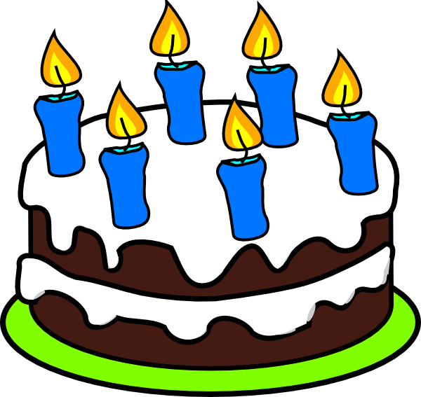 Cake 6 Candles clip art - vector clip art online, royalty free 