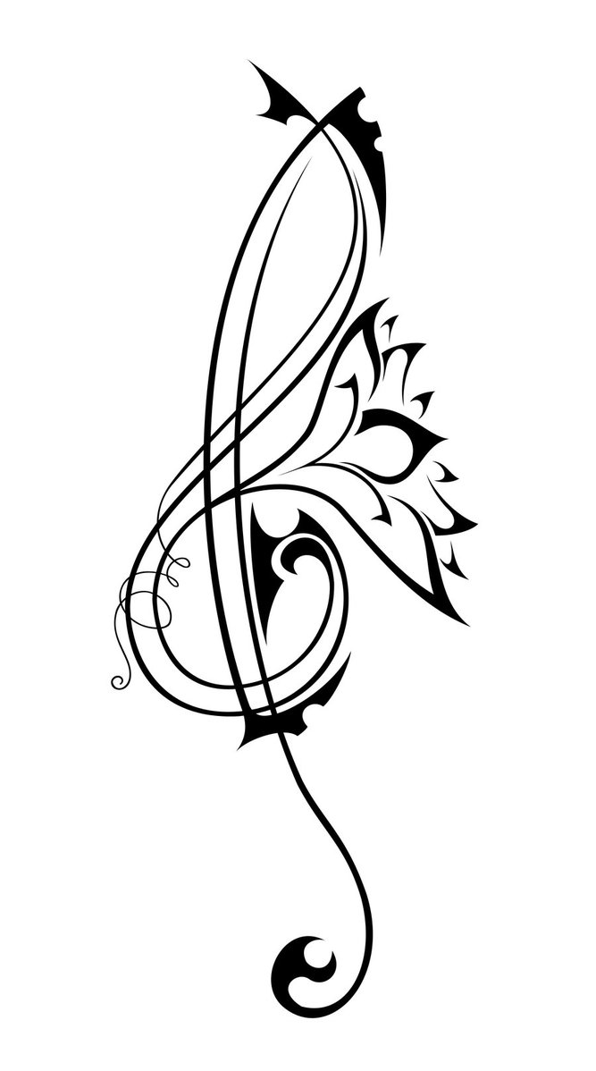 tribal music tattoo designs