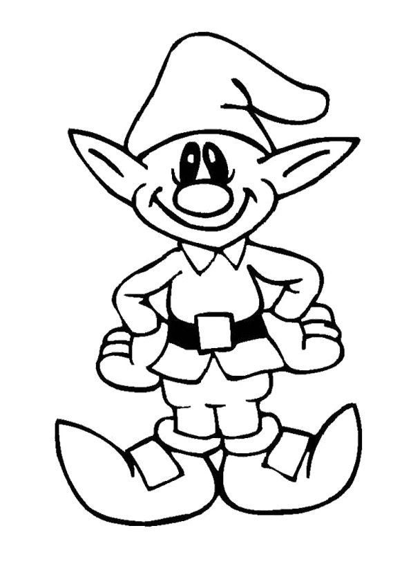 Printable Cute Elves Christmas Coloring Pages - Christmas Coloring 