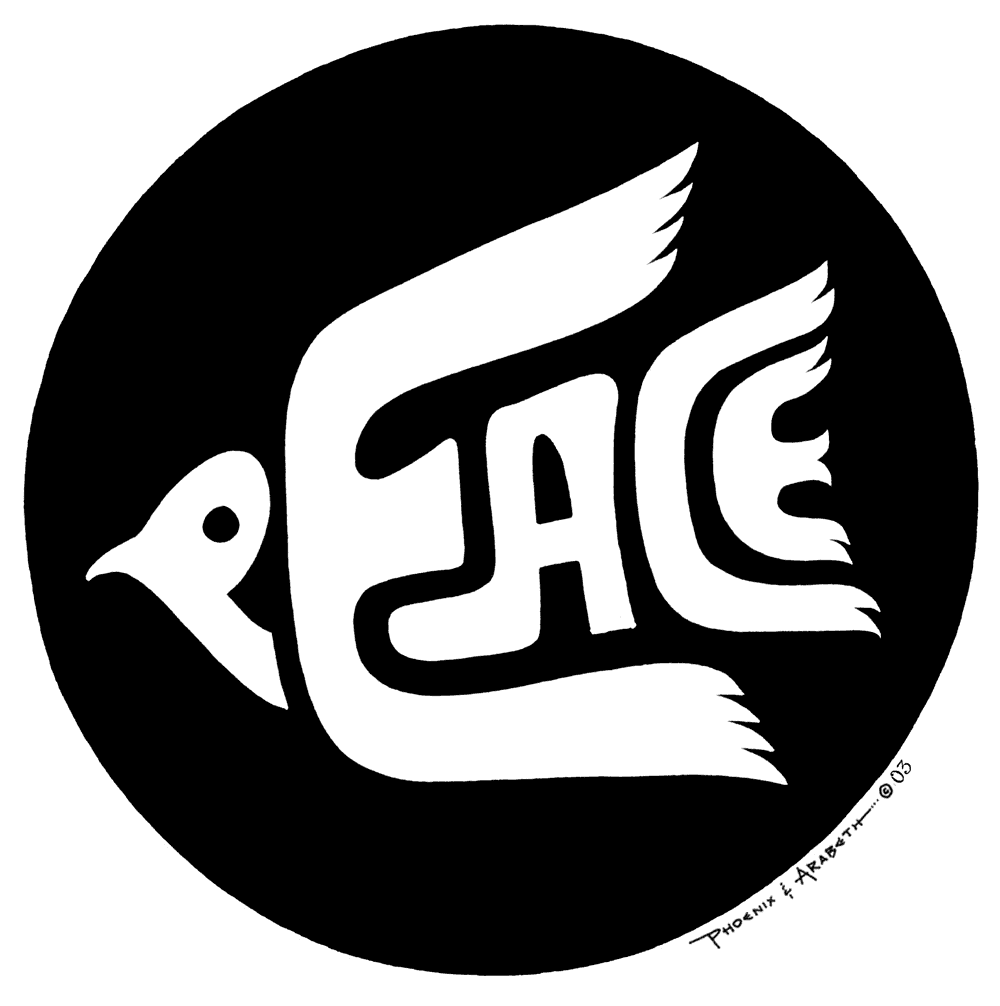 Peace Dove Symbol - Iconic Typographic Artwork
