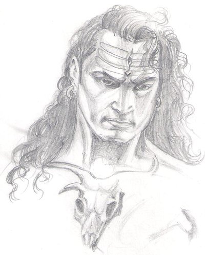 Lord Shiva Face tattoo  mahashivaratri Poster Hand Drawn Sketc Stock  Vector by redshinestudio 288872698