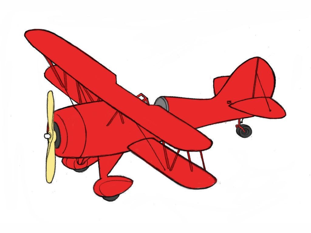 Retro propeller airplane drawing on white  Stock Illustration  72929867  PIXTA