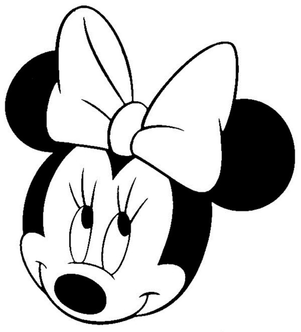 minnie mouse black and white outline