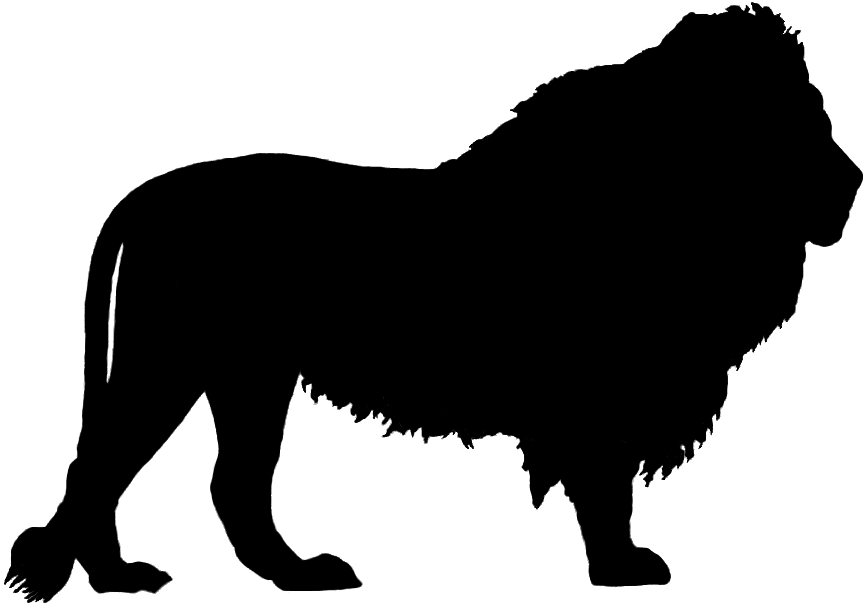 Premium Vector | Black and white silhouette of a lion portrait of a lion  lion head design for logo trademark tattoo striker vector illustration  isolated on transparent background