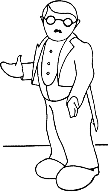Vintage Gentleman Illustration - Classic Line Art Character