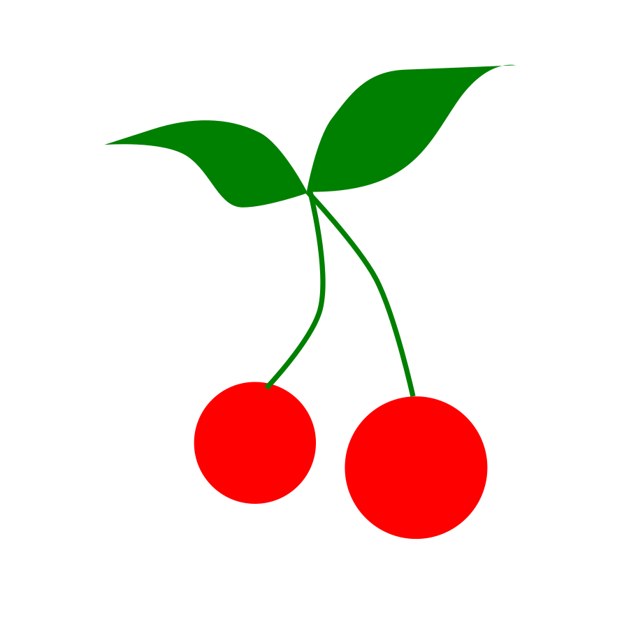 Fresh Red Cherries with Green Leaves - Vibrant Fruit Illustration
