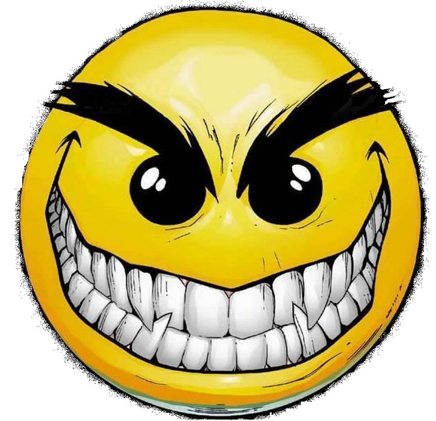 Evil Grin Emoji - Mischievous Smiley Face for Digital Communication