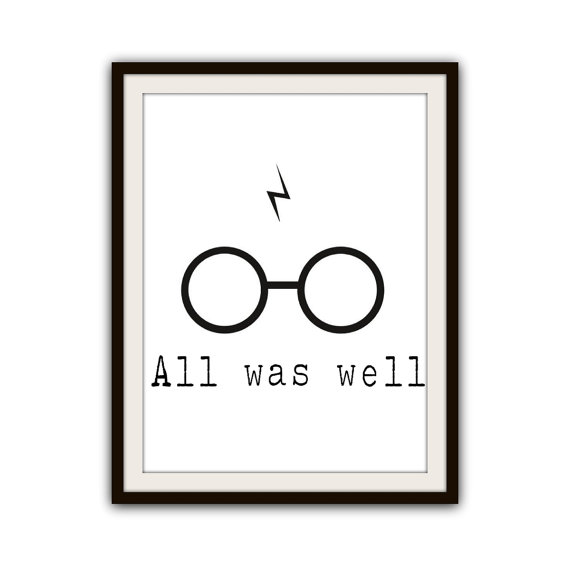Harry Potter Lightning Bolt  Glasses Typography by GeekChicPrints