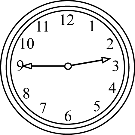 Black and White Clock Quarter to the Hour Clip Art - Black and 