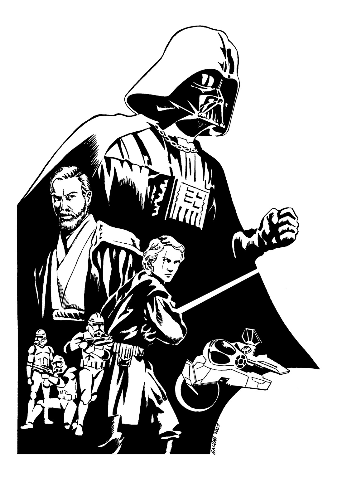 star wars black and white pictures