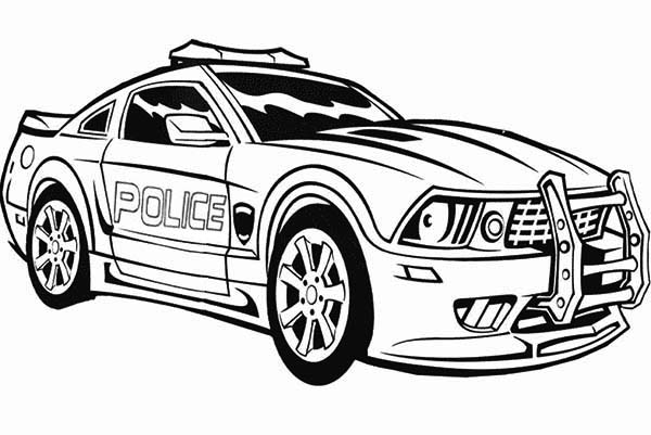 Police Car Coloring Pages Sketch Coloring Page