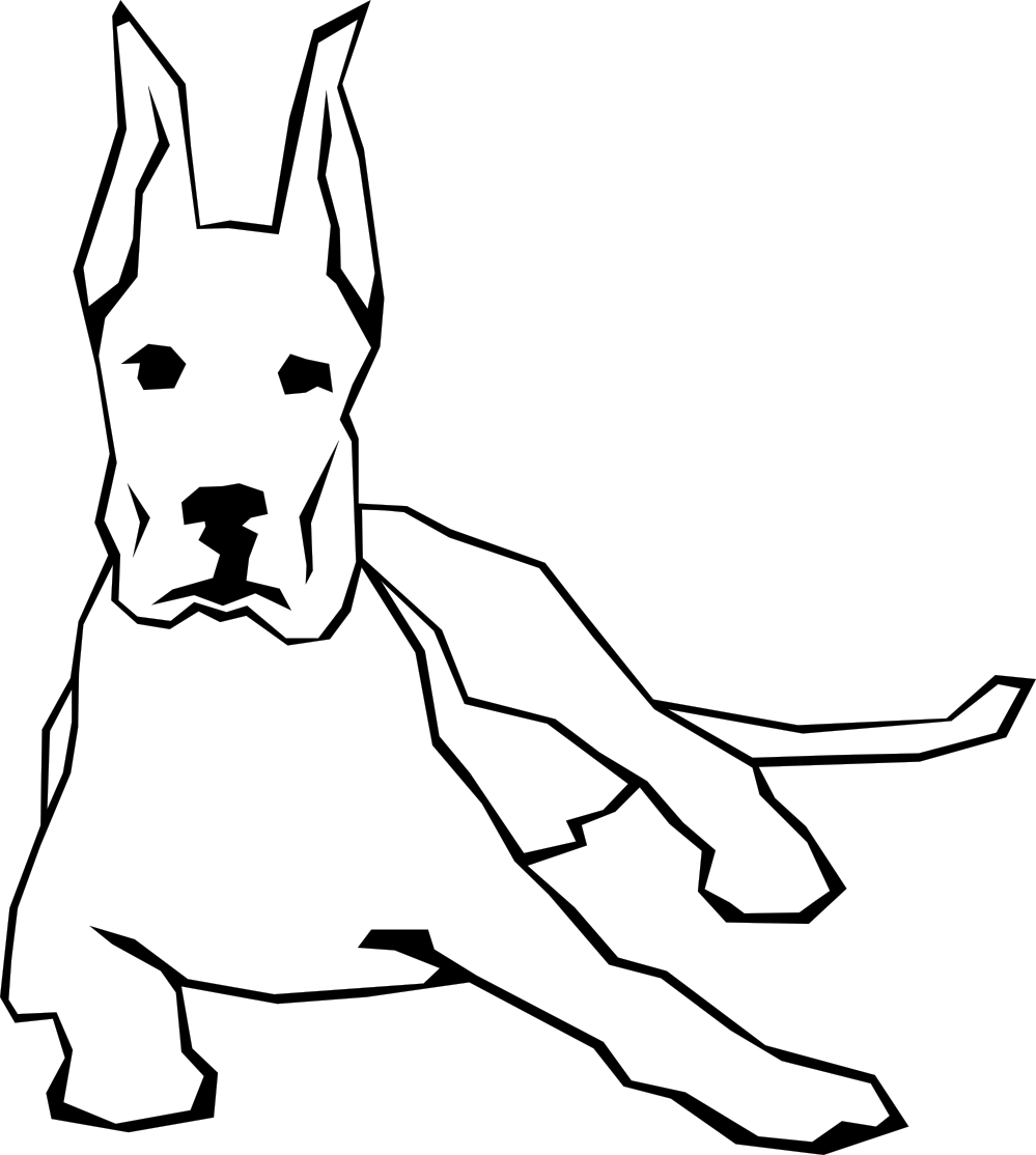 Dog Simple Drawing 9 Black White Line Art Scalable Vector Graphics 